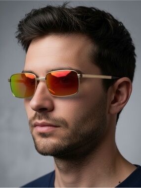 Deadstock Vintage Frames Co Venus Vita Gold Filled Rectangle Watermelon Lens Set
